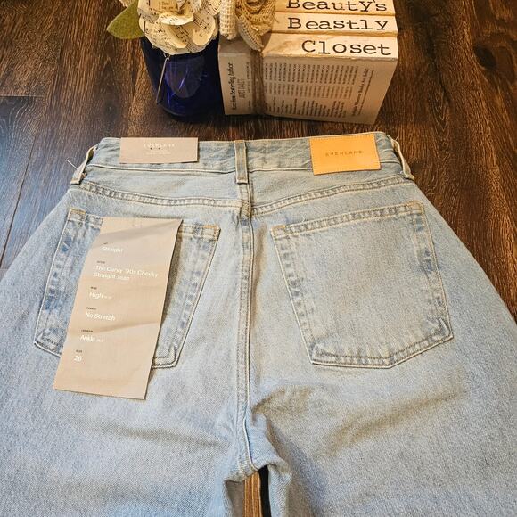 Everlane Jeans Curvy 90s Cheeky Straight Organic Cotton Light Blue Jean 26 NWT - Picture 10 of 11